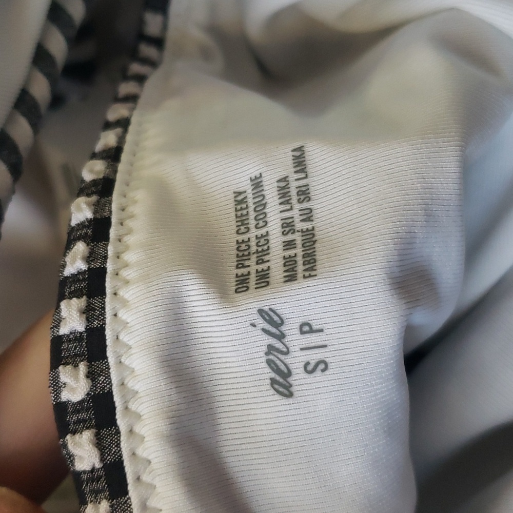 Aerie Monochrome Patterned One Piece Swimsuit - Picture 3 of 4